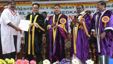 kumar-rajendran,-chairman-of-dr.-mgr-janaki-college-of-arts-and-science-for-women-received-doctorate-degree-from-the-union-minister-for-law-and-justice-kiren-rijiju